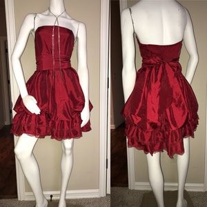 Red Hot Strapless Dress